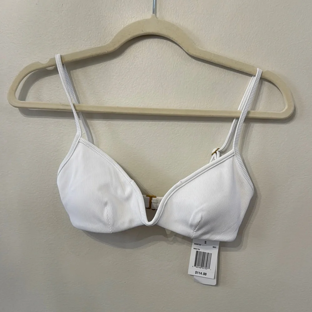 L*Space White Helena Bikini Top NWT